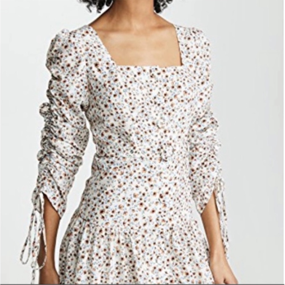 Nicholas Ruched Sleeve Button Front Mini Dress Size 0
